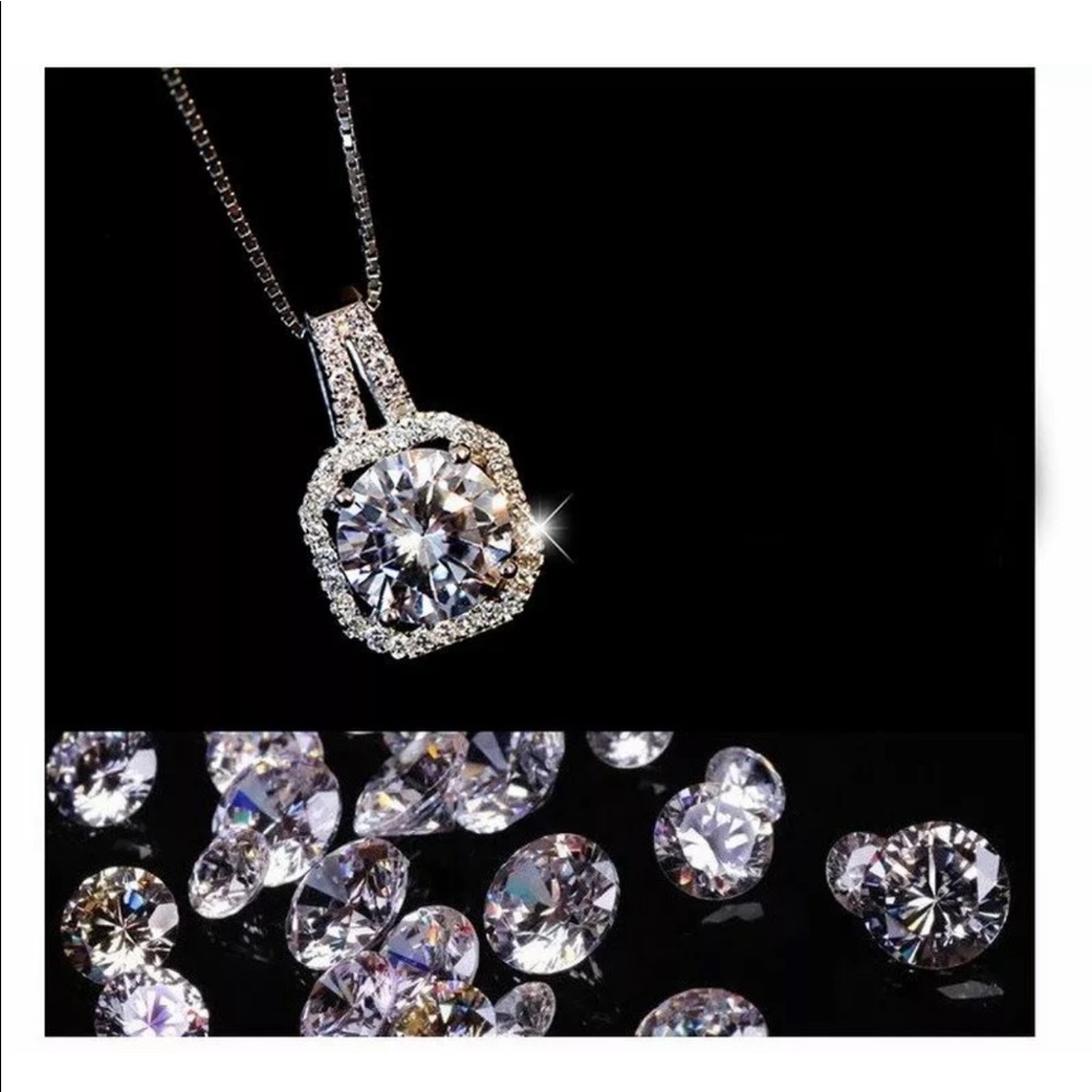 Pendant Chain Statement Choker diamond necklace - Picture 10 of 10